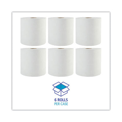 Boardwalk Green Universal Roll Towels, 1-ply, 8" X 800 Ft, Natural White, 6 Rolls/carton