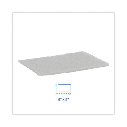 Light Duty Scour Pad, White, 6 X 9, White, 20/carton