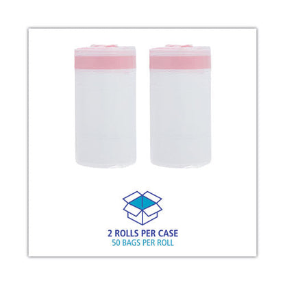 Drawstring Kitchen Bags, 13 Gal, 0.8 Mil, White, 50 Bags/roll, 2 Rolls/carton