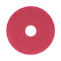 Buffing Floor Pads, 13" Diameter, Red, 5/carton