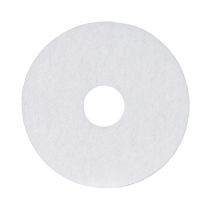 Polishing Floor Pads, 13" Diameter, White, 5/carton