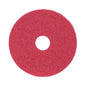 Buffing Floor Pads, 14" Diameter, Red, 5/carton