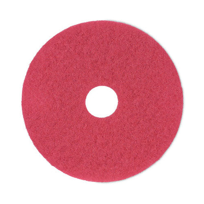 Buffing Floor Pads, 16" Diameter, Red, 5/carton