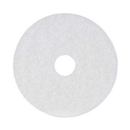 Polishing Floor Pads, 16" Diameter, White, 5/carton