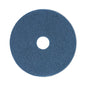 Scrubbing Floor Pads, 17" Diameter, Blue, 5/carton