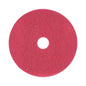 Buffing Floor Pads, 19" Diameter, Red, 5/carton