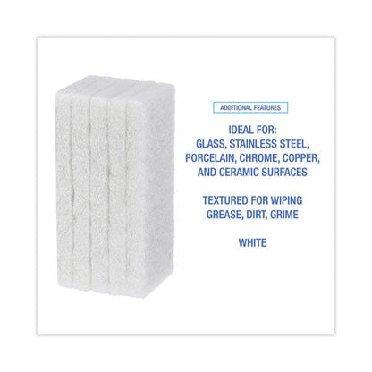 Light Duty Scour Pad, 4.63  X 10, White, 20/carton