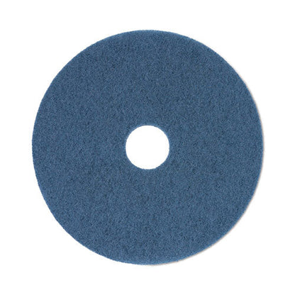 Scrubbing Floor Pads, 20" Diameter, Blue, 5/carton