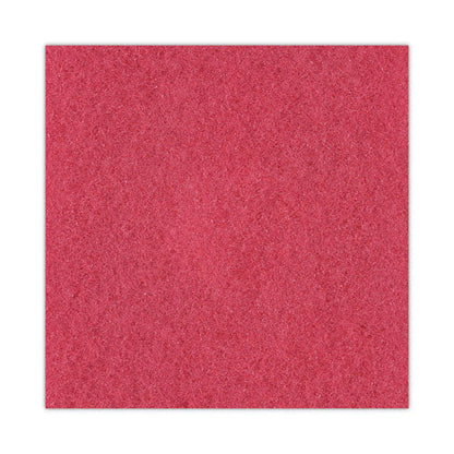 Buffing Floor Pads, 20" Diameter, Red, 5/carton