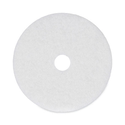 Polishing Floor Pads, 20" Diameter, White, 5/carton