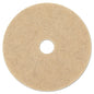 Natural Hog Hair Burnishing Floor Pads, 21" Diameter, Tan, 5/carton