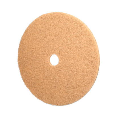 Burnishing Floor Pads, 27" Diameter, Tan, 5/carton