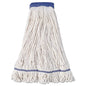 Super Loop Wet Mop Head, Cotton/synthetic Fiber, 5" Headband, X-large Size, White, 12/carton