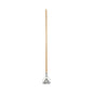 Quick Change Metal Head Wooden Mop Handle, Junior, 0.88" Dia X 54", Natural