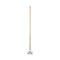 Screw Clamp Metal Head Wooden Mop Handle, #20+, 1.13" Dia X 62", Natural