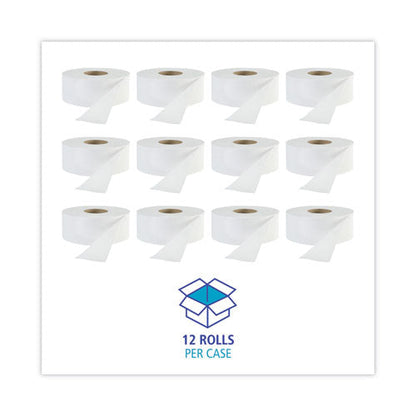 Jrt Jr. Bath Tissue, Jumbo, Septic Safe, 1-ply, White, 3.3" X 2,000 Ft, 12/carton