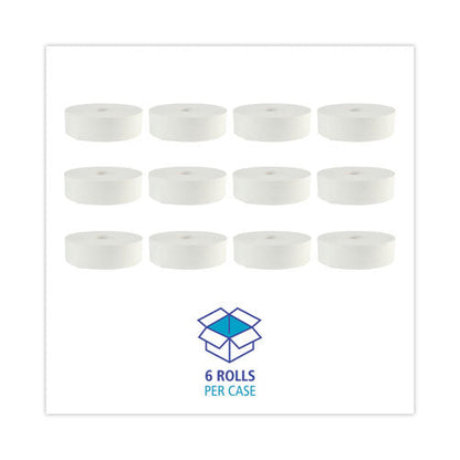 Jrt Bath Tissue, Jumbo, Septic Safe, 2-ply, White, 3.5" X 2,000 Ft, 12" Dia, 6 Rolls/carton