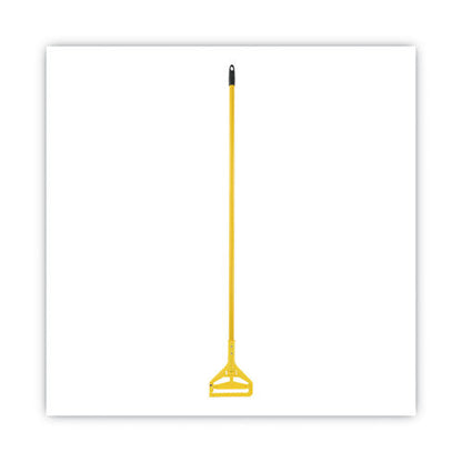 Quick Change Side-latch Plastic Mop Head Handle, 60" Aluminum Handle, Yellow