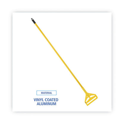 Quick Change Side-latch Plastic Mop Head Handle, 60" Aluminum Handle, Yellow