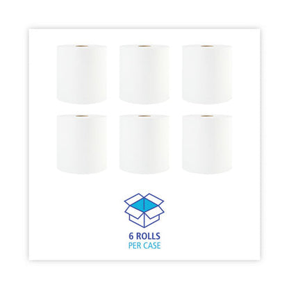 Hardwound Paper Towels, 1-ply, 8" X 800 Ft, White, 6 Rolls/carton