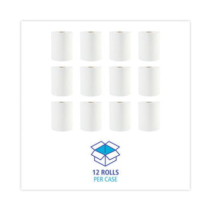 Hardwound Paper Towels, 1-ply, 8" X 600 Ft, White, 2" Core, 12 Rolls/carton