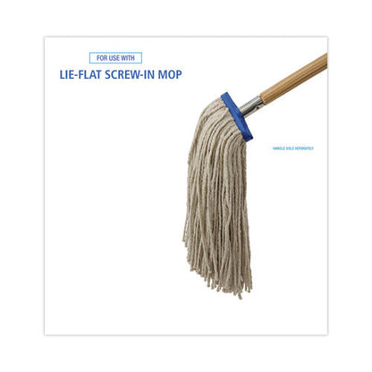 Cut-end Lie-flat Wet Mop Head, Cotton, 16oz, White