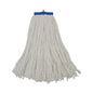 Cut-end Lie-flat Wet Mop Head, Rayon, 16oz, White, 12/carton