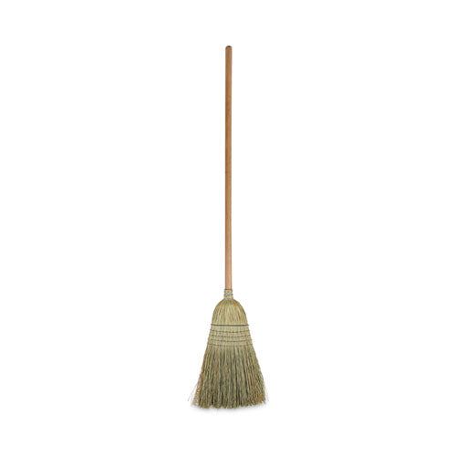 100% Corn Brooms, 60" Overall Length, Natural, 6/carton