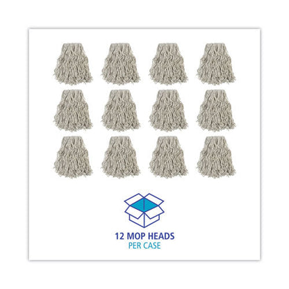 Banded Cotton Mop Head, #24, White, 12/carton