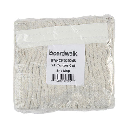 Banded Cotton Mop Head, #24, White, 12/carton