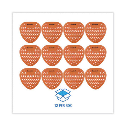 Gem Urinal Screens, Mango Scent, Orange, 12/box