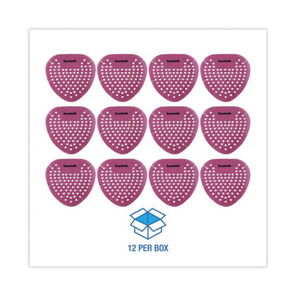 Gem Urinal Screens, Spiced Apple Scent, Red, 12/box