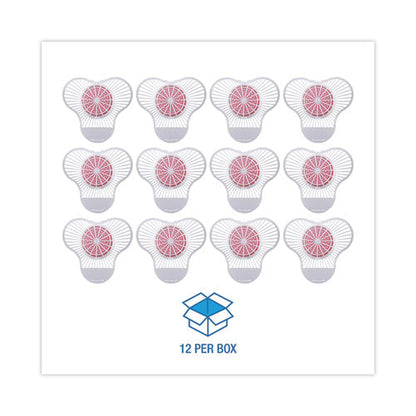 Urinal Screen With Para Deodorizer Block, Cherry Scent, 3 Oz, Red/white, 12/box