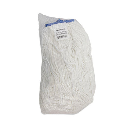 Cut-end Lie-flat Mop Head, Rayon, 16oz, White, 12/carton