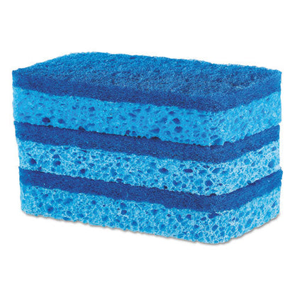 All Surface Scrubber Sponge, 2.5 X 4.5, 0.9" Thick, Dark Blue, 3/pack, 8 Packs/carton