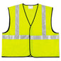 Class 2 Safety Vest, Polyester, 2x-large, Fluorescent Lime With Silver Stripe