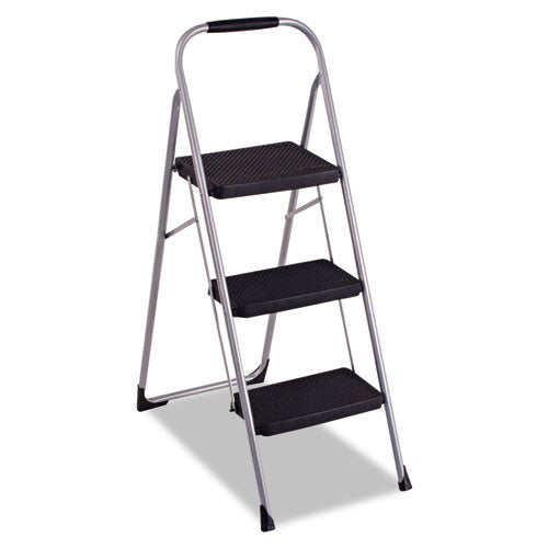 3-step Big Step Folding Stool, 200 Lb Capacity, 17.75 X 28 X 45.63, Light Gray