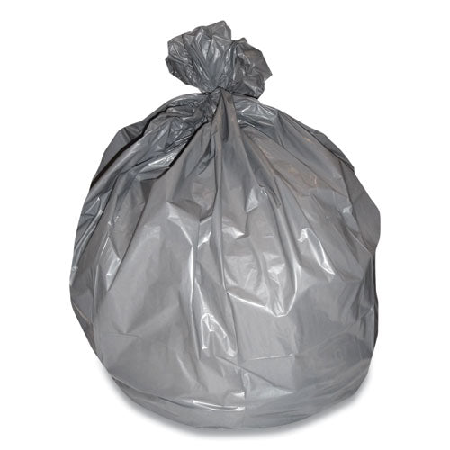 Linear Low-density Can Liners, 56 Gal, 0.95 Mil, 43" X 47", Gray, 25 Bags/roll, 4 Rolls/carton