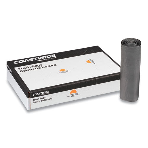 Linear Low-density Can Liners, 56 Gal, 0.95 Mil, 43" X 47", Gray, 25 Bags/roll, 4 Rolls/carton