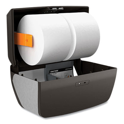 J-series Duo Bath Tissue Dispenser, 11.49 X 6.9 X 7.55, Black/metallic
