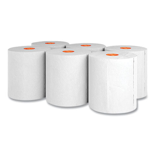 J-series Hardwound Paper Towels, 1-ply, 8" X 800 Ft, White, 6 Rolls/carton