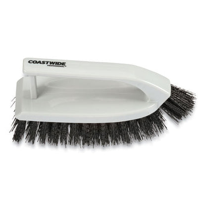 Scrub Brush, Black Polypropylene Bristles, 6" Brush, Gray Polypropylene Handle