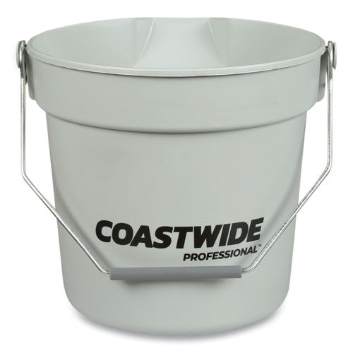 Plastic Bucket, 10 Qt, Gray
