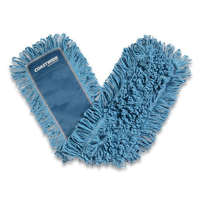 Looped-end Dust Mop Head, Cotton, 36 X 5, Blue