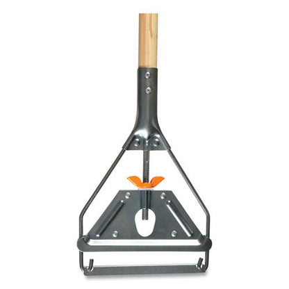 Side-gate Wet-mop Handle With Metal Head, Wood, 60" Handle, Natural