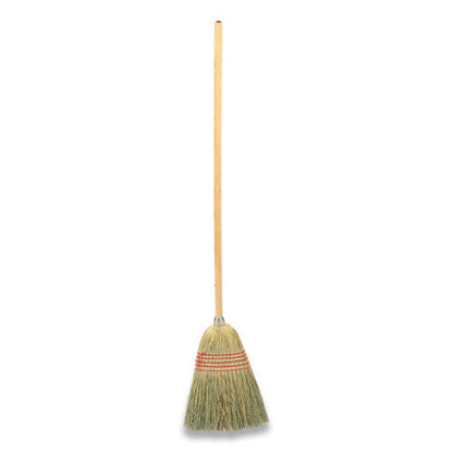 Corn Broom, Corn Fiber Bristles, 56" Overall Length, Natural