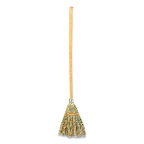 Corn Broom, Corn Fiber Bristles, 40" Overall Length, Natural