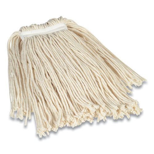 Cut-end Wet Mop Head, Cotton, #24, 1" Headband, White