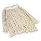 Cut-end Wet Mop Head, Cotton, #24, 1" Headband, White