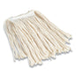 Cut-end Wet Mop Head, Cotton, #16, 1" Headband, White